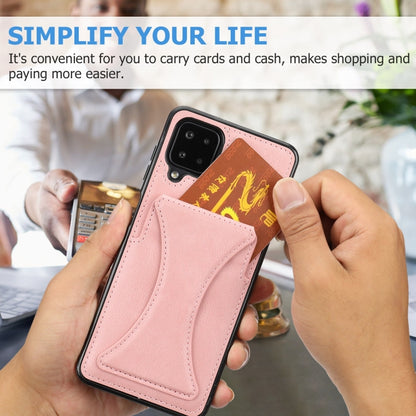 For Samsung Galaxy A42 5G Ultra-thin Shockproof Protective Case with Holder & Metal Magnetic Function(Rose Gold) by buy2fix