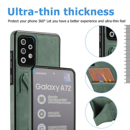 For Samsung Galaxy A52 5G / 4G Ultra-thin Shockproof Protective Case with Holder & Metal Magnetic Function(Green) by buy2fix