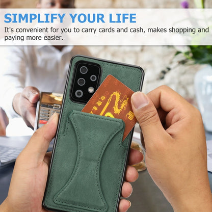 For Samsung Galaxy A52 5G / 4G Ultra-thin Shockproof Protective Case with Holder & Metal Magnetic Function(Green) by buy2fix