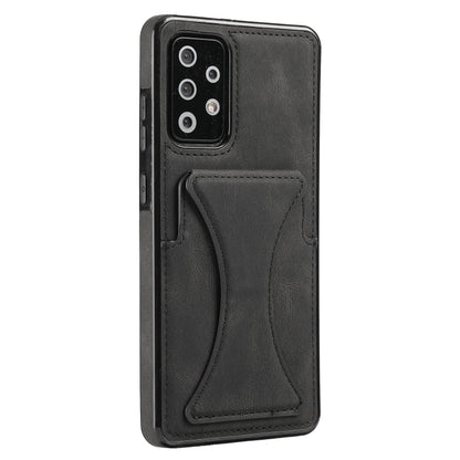 For Samsung Galaxy A52 5G / 4G Ultra-thin Shockproof Protective Case with Holder & Metal Magnetic Function(Black) by buy2fix