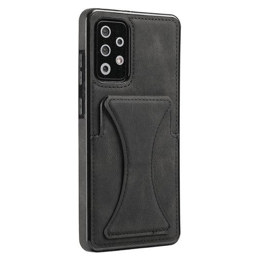 For Samsung Galaxy A52 5G / 4G Ultra-thin Shockproof Protective Case with Holder & Metal Magnetic Function(Black) by buy2fix