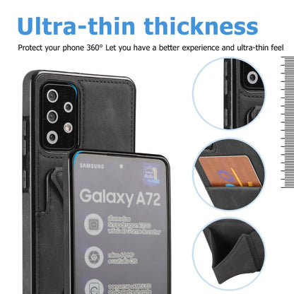 For Samsung Galaxy A52 5G / 4G Ultra-thin Shockproof Protective Case with Holder & Metal Magnetic Function(Black) by buy2fix