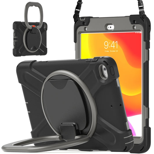 Silicone + PC Protective Case with Holder & Shoulder Strap For iPad mini 5 / 4(Black+Grey) - iPad mini (2019) / mini 5 Cases by buy2fix | Online Shopping UK | buy2fix