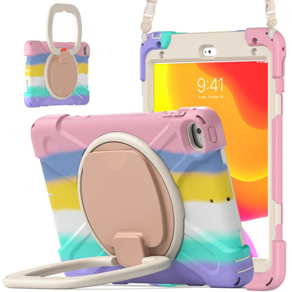 Silicone + PC Protective Case with Holder & Shoulder Strap For iPad mini 5 / 4(Rainbow Pink) - iPad mini (2019) / mini 5 Cases by buy2fix | Online Shopping UK | buy2fix