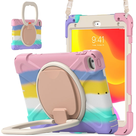Silicone + PC Protective Case with Holder & Shoulder Strap For iPad mini 5 / 4(Rainbow Pink) - iPad mini (2019) / mini 5 Cases by buy2fix | Online Shopping UK | buy2fix