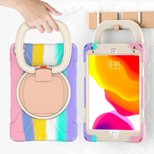 Silicone + PC Protective Case with Holder & Shoulder Strap For iPad mini 5 / 4(Rainbow Pink) - iPad mini (2019) / mini 5 Cases by buy2fix | Online Shopping UK | buy2fix