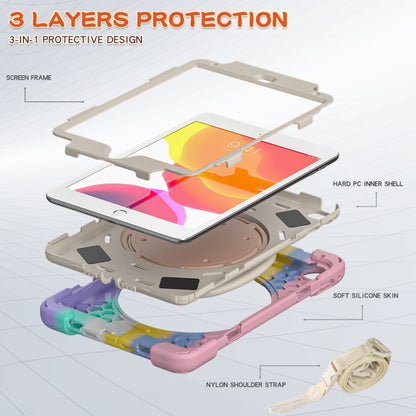 Silicone + PC Protective Case with Holder & Shoulder Strap For iPad mini 5 / 4(Rainbow Pink) - iPad mini (2019) / mini 5 Cases by buy2fix | Online Shopping UK | buy2fix