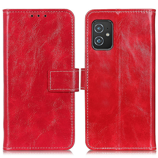 For Asus Zenfone 8 Retro Crazy Horse Texture Horizontal Flip Leather Case with Holder & Card Slots & Photo Frame & Wallet(Red) - ASUS Cases by buy2fix | Online Shopping UK | buy2fix