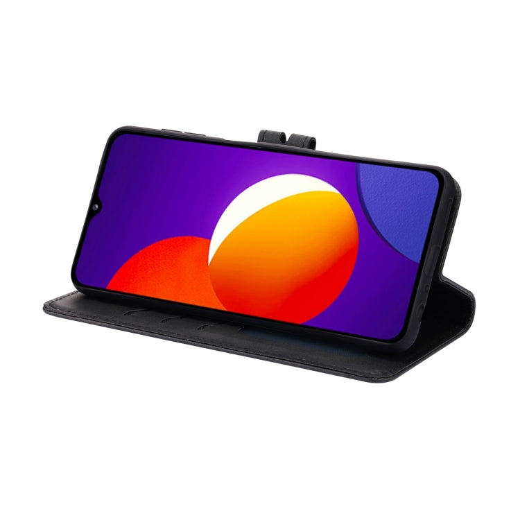 For Samsung Galaxy A22 4G Embossed Happy Cat Pattern Horizontal Flip Leather Case with Holder & Card Slots & Wallet(Black) by buy2fix