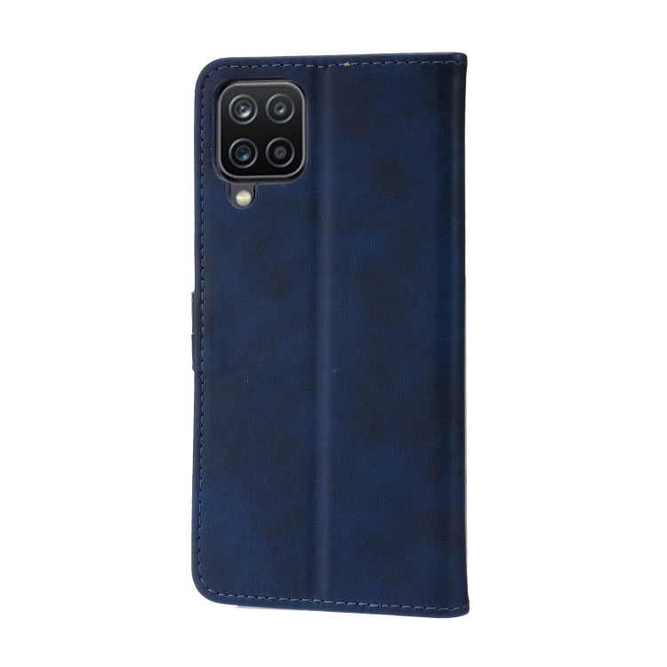 For Samsung Galaxy A22 4G Embossed Happy Cat Pattern Horizontal Flip Leather Case with Holder & Card Slots & Wallet(Blue) by buy2fix