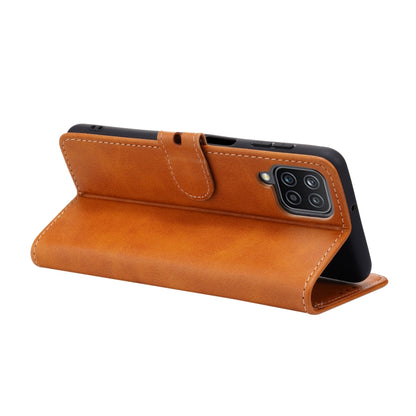 For Samsung Galaxy A22 4G Embossed Happy Cat Pattern Horizontal Flip Leather Case with Holder & Card Slots & Wallet(Yellow) by buy2fix