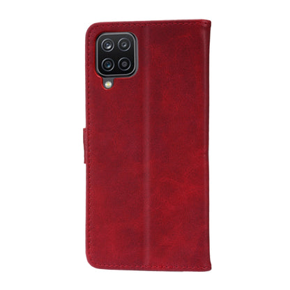 For Samsung Galaxy A22 4G Embossed Happy Cat Pattern Horizontal Flip Leather Case with Holder & Card Slots & Wallet(Red) by buy2fix