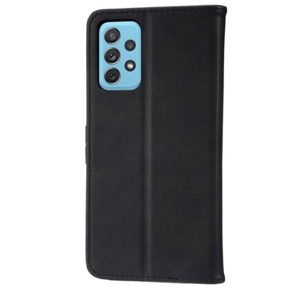 For Samsung Galaxy A52 5G / 4G Embossed Happy Cat Pattern Horizontal Flip Leather Case with Holder & Card Slots & Wallet(Black) by buy2fix