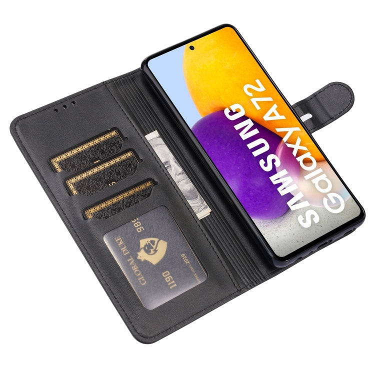 For Samsung Galaxy A52 5G / 4G Embossed Happy Cat Pattern Horizontal Flip Leather Case with Holder & Card Slots & Wallet(Black) by buy2fix