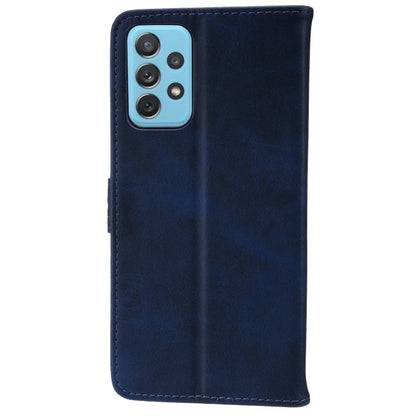 For Samsung Galaxy A52 5G / 4G Embossed Happy Cat Pattern Horizontal Flip Leather Case with Holder & Card Slots & Wallet(Blue) by buy2fix