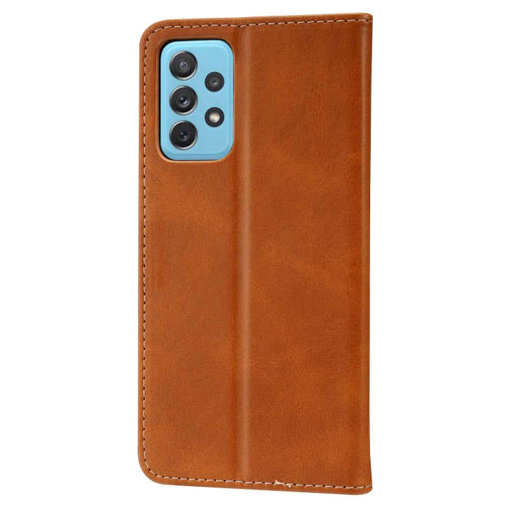 For Samsung Galaxy A52 5G / 4G Embossed Happy Cat Pattern Horizontal Flip Leather Case with Holder & Card Slots & Wallet(Yellow) by buy2fix