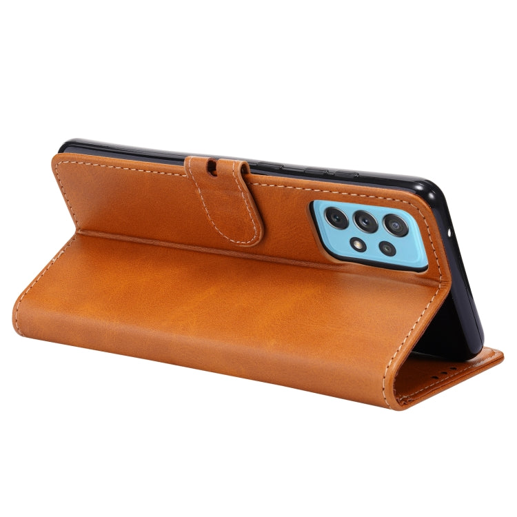 For Samsung Galaxy A52 5G / 4G Embossed Happy Cat Pattern Horizontal Flip Leather Case with Holder & Card Slots & Wallet(Yellow) by buy2fix