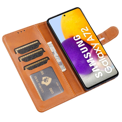 For Samsung Galaxy A52 5G / 4G Embossed Happy Cat Pattern Horizontal Flip Leather Case with Holder & Card Slots & Wallet(Yellow) by buy2fix