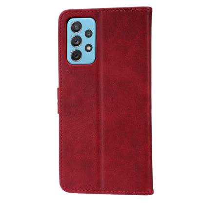 For Samsung Galaxy A52 5G / 4G Embossed Happy Cat Pattern Horizontal Flip Leather Case with Holder & Card Slots & Wallet(Red) by buy2fix
