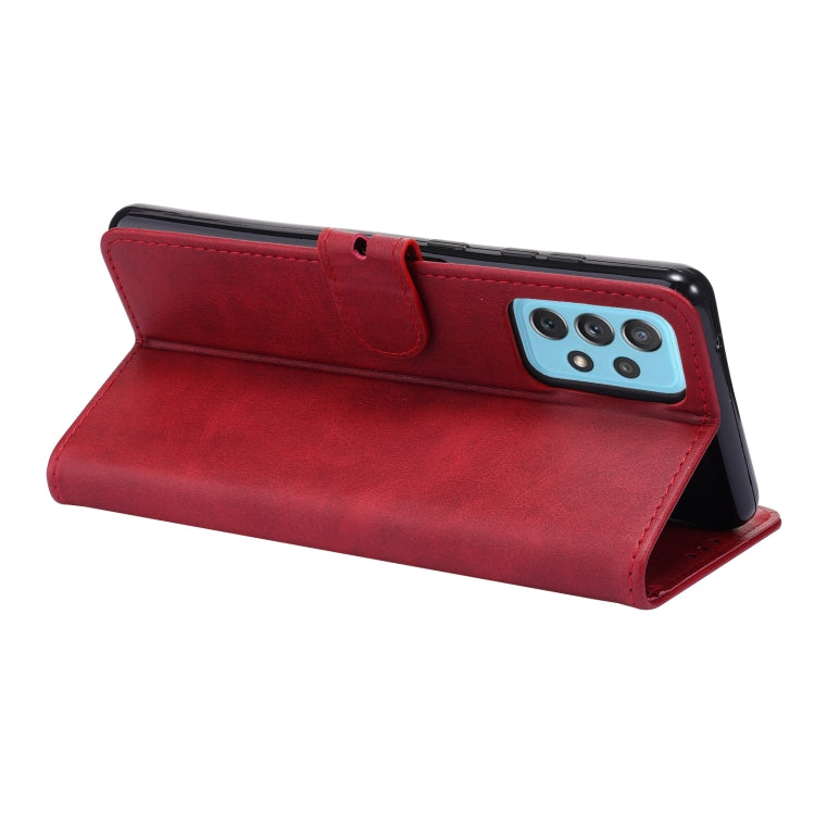 For Samsung Galaxy A52 5G / 4G Embossed Happy Cat Pattern Horizontal Flip Leather Case with Holder & Card Slots & Wallet(Red) by buy2fix