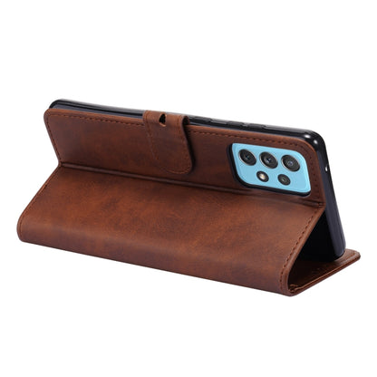 For Samsung Galaxy A52 5G / 4G Embossed Happy Cat Pattern Horizontal Flip Leather Case with Holder & Card Slots & Wallet(Brown) by buy2fix