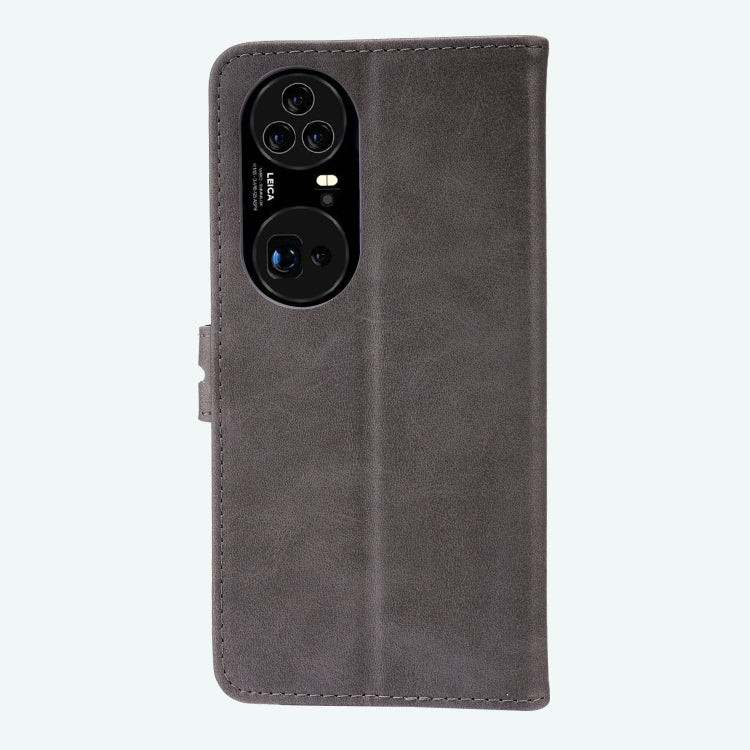 For Huawei P50 Pro Embossed Happy Cat Pattern Horizontal Flip Leather Case with Holder & Card Slots & Wallet(Grey) - Huawei Cases by buy2fix | Online Shopping UK | buy2fix