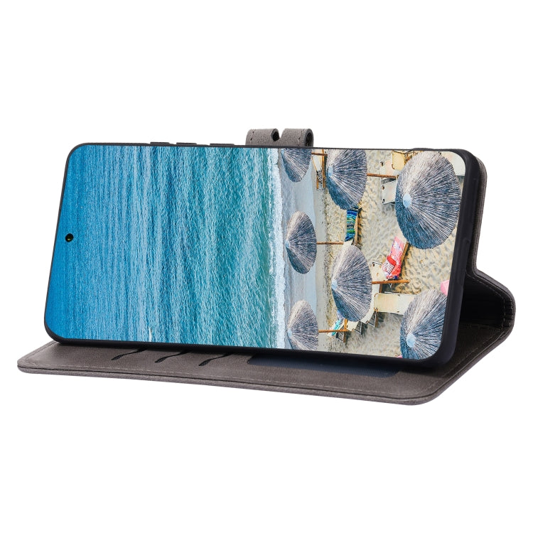 For Huawei P50 Pro Embossed Happy Cat Pattern Horizontal Flip Leather Case with Holder & Card Slots & Wallet(Grey) - Huawei Cases by buy2fix | Online Shopping UK | buy2fix