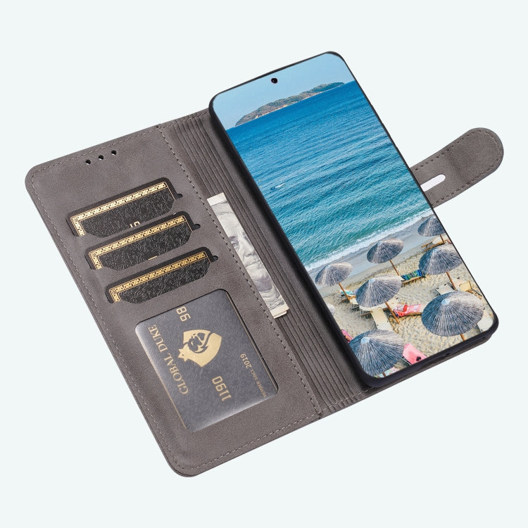 For Huawei P50 Pro Embossed Happy Cat Pattern Horizontal Flip Leather Case with Holder & Card Slots & Wallet(Grey) - Huawei Cases by buy2fix | Online Shopping UK | buy2fix
