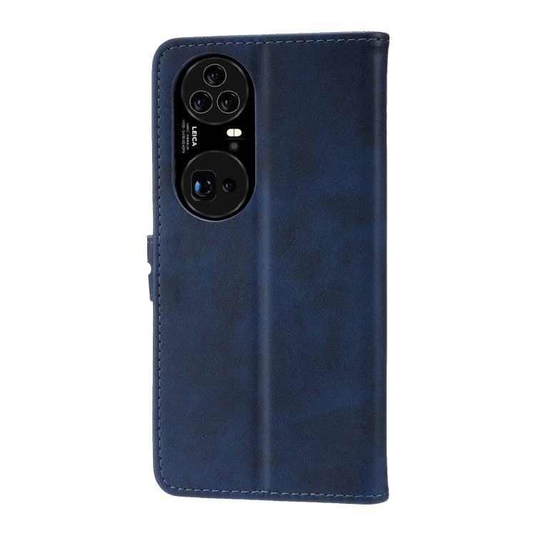 For Huawei P50 Pro Embossed Happy Cat Pattern Horizontal Flip Leather Case with Holder & Card Slots & Wallet(Blue) - Huawei Cases by buy2fix | Online Shopping UK | buy2fix