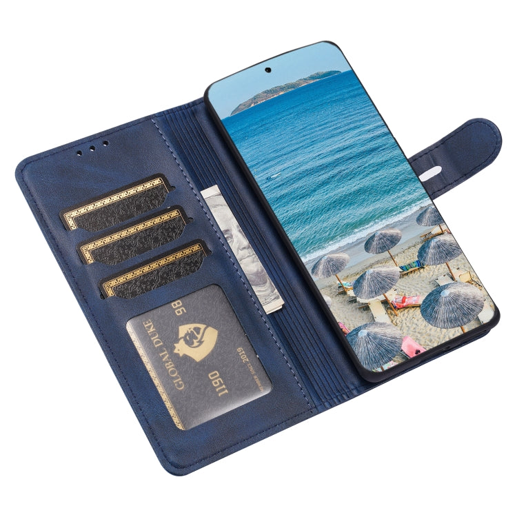 For Huawei P50 Pro Embossed Happy Cat Pattern Horizontal Flip Leather Case with Holder & Card Slots & Wallet(Blue) - Huawei Cases by buy2fix | Online Shopping UK | buy2fix