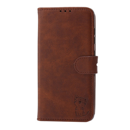For Huawei P50 Pro Embossed Happy Cat Pattern Horizontal Flip Leather Case with Holder & Card Slots & Wallet(Brown) - Huawei Cases by buy2fix | Online Shopping UK | buy2fix