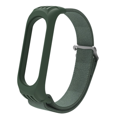 For Xiaomi Mi Band 6 / 5 / 4 / 3 9-shaped Buckle Twill Watch Band(Dark Green) - Watch Bands by buy2fix | Online Shopping UK | buy2fix