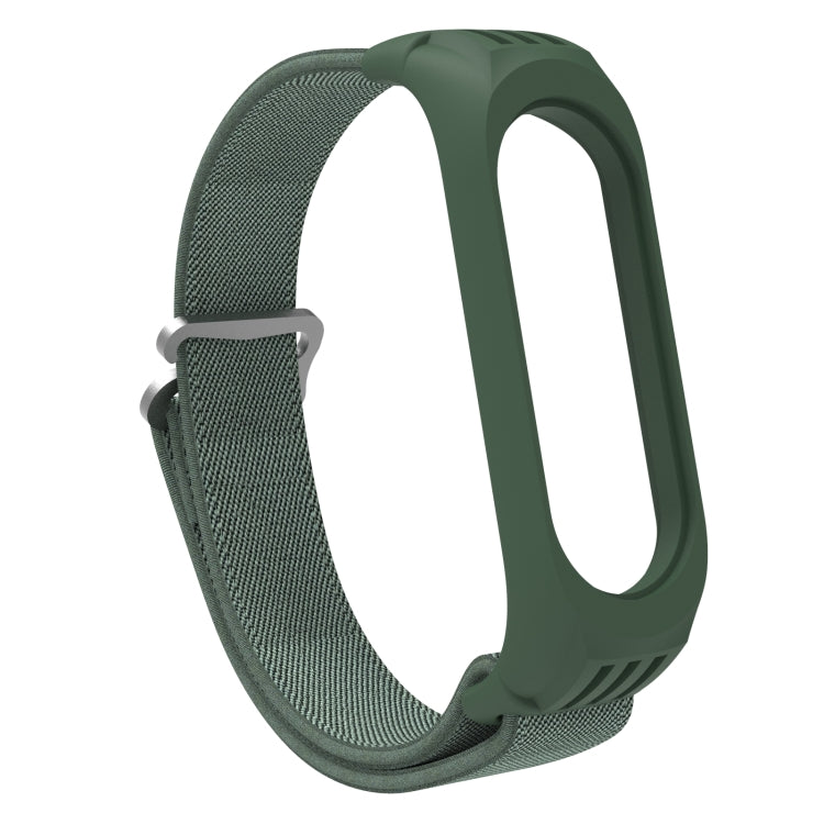 For Xiaomi Mi Band 6 / 5 / 4 / 3 9-shaped Buckle Twill Watch Band(Dark Green) - Watch Bands by buy2fix | Online Shopping UK | buy2fix