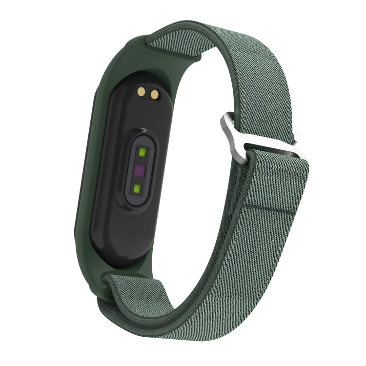 For Xiaomi Mi Band 6 / 5 / 4 / 3 9-shaped Buckle Twill Watch Band(Dark Green) - Watch Bands by buy2fix | Online Shopping UK | buy2fix