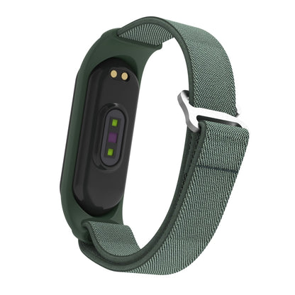 For Xiaomi Mi Band 6 / 5 / 4 / 3 9-shaped Buckle Twill Watch Band(Dark Green) - Watch Bands by buy2fix | Online Shopping UK | buy2fix