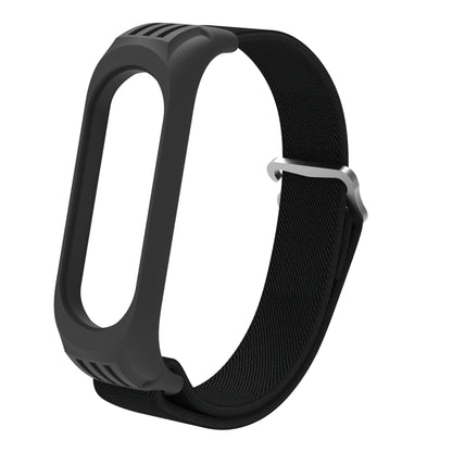 For Xiaomi Mi Band 6 / 5 / 4 / 3 9-shaped Buckle Twill Watch Band(Black) - Watch Bands by buy2fix | Online Shopping UK | buy2fix