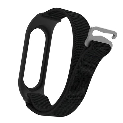 For Xiaomi Mi Band 6 / 5 / 4 / 3 9-shaped Buckle Twill Watch Band(Black) - Watch Bands by buy2fix | Online Shopping UK | buy2fix