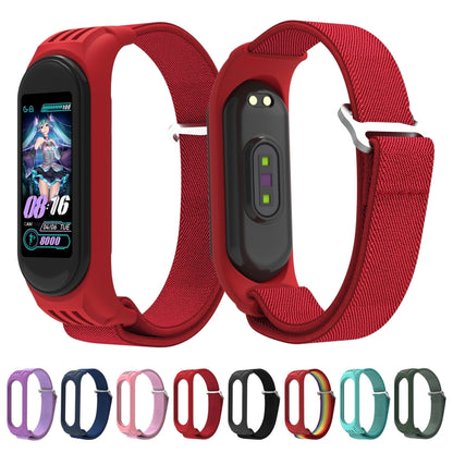 For Xiaomi Mi Band 6 / 5 / 4 / 3 9-shaped Buckle Twill Watch Band(Purple) - Watch Bands by buy2fix | Online Shopping UK | buy2fix