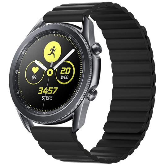 20mm For Samsung Smart Watch Universal Silicone Magnetic Watch Band(Black) - Watch Bands by buy2fix | Online Shopping UK | buy2fix
