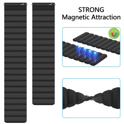 20mm For Samsung Smart Watch Universal Silicone Magnetic Watch Band(Black) - Watch Bands by buy2fix | Online Shopping UK | buy2fix