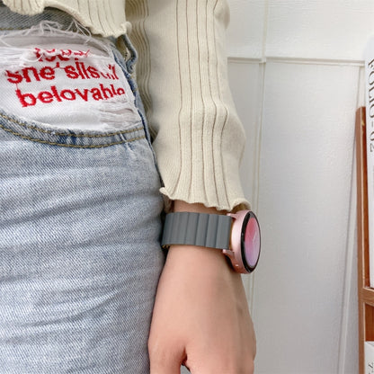 20mm For Samsung Smart Watch Universal Silicone Magnetic Watch Band(Grey+Yellow) by buy2fix