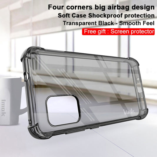 For Asus Zenfone 8 IMAK All-inclusive Shockproof Airbag TPU Case with Screen Protector(Transparent Black) - ASUS Cases by imak | Online Shopping UK | buy2fix
