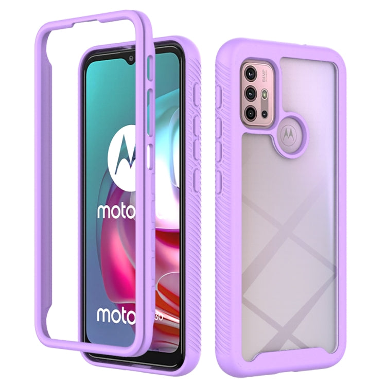 For Motorola Moto G30 Starry Sky Solid Color Series Shockproof PC + TPU Protective Case(Purple) - Motorola Cases by buy2fix | Online Shopping UK | buy2fix