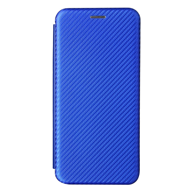For Samsung Galaxy A22 4G Carbon Fiber Texture Horizontal Flip TPU + PC + PU Leather Case with Card Slot(Blue) by buy2fix