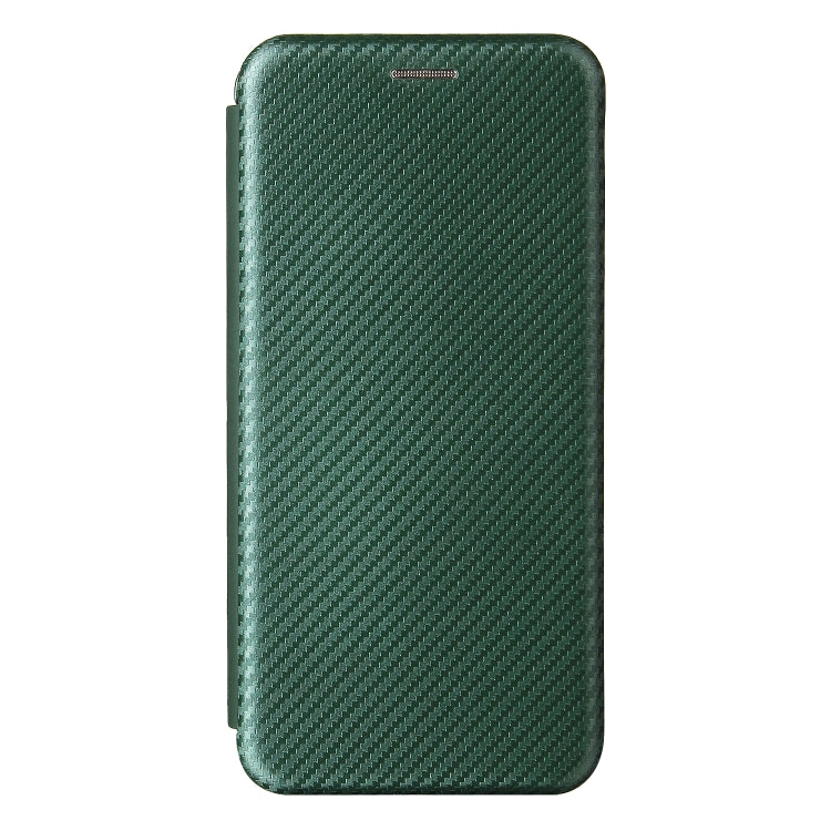 For Samsung Galaxy A22 4G Carbon Fiber Texture Horizontal Flip TPU + PC + PU Leather Case with Card Slot(Green) by buy2fix