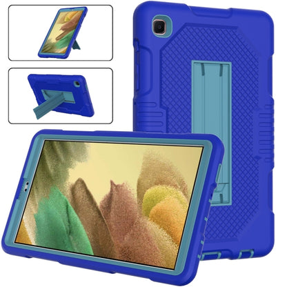 For Samsung Galaxy Tab A7 Lite T220 / T225 (2021) Contrast Color Robot Shockproof Silicone + PC Protective Case with Holder(Sapphire Blue) - Tab A7 Lite T220 / T225 by buy2fix | Online Shopping UK | buy2fix