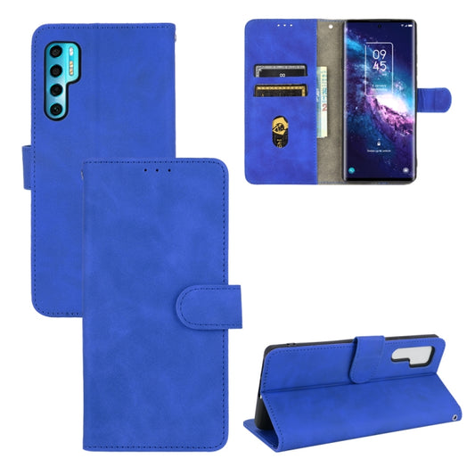 For TCL 20 Pro 5G Solid Color Skin Feel Magnetic Buckle Horizontal Flip Calf Texture PU Leather Case with Holder & Card Slots & Wallet(Blue) - TCL by buy2fix | Online Shopping UK | buy2fix