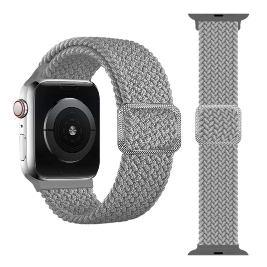 Buckle Braided Elastic Strap Watch Band For Apple Watch Series 9&8&7 41mm / SE 3&SE 2&6&SE&5&4 40mm / 3&2&1 38mm(Creamy-white) by buy2fix