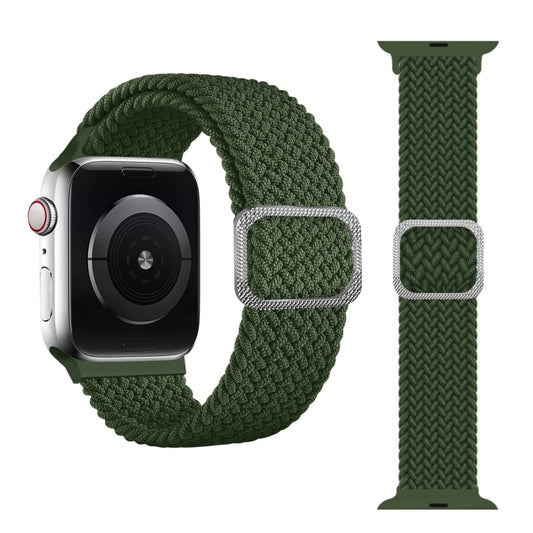 Buckle Braided Elastic Strap Watch Band For Apple Watch Series 9&8&7 41mm / SE 3&SE 2&6&SE&5&4 40mm / 3&2&1 38mm(Green) by buy2fix