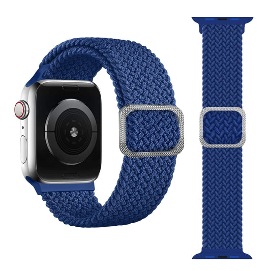 Buckle Braided Elastic Strap Watch Band For Apple Watch Series 9&8&7 41mm / SE 3&SE 2&6&SE&5&4 40mm / 3&2&1 38mm(Blue) by buy2fix